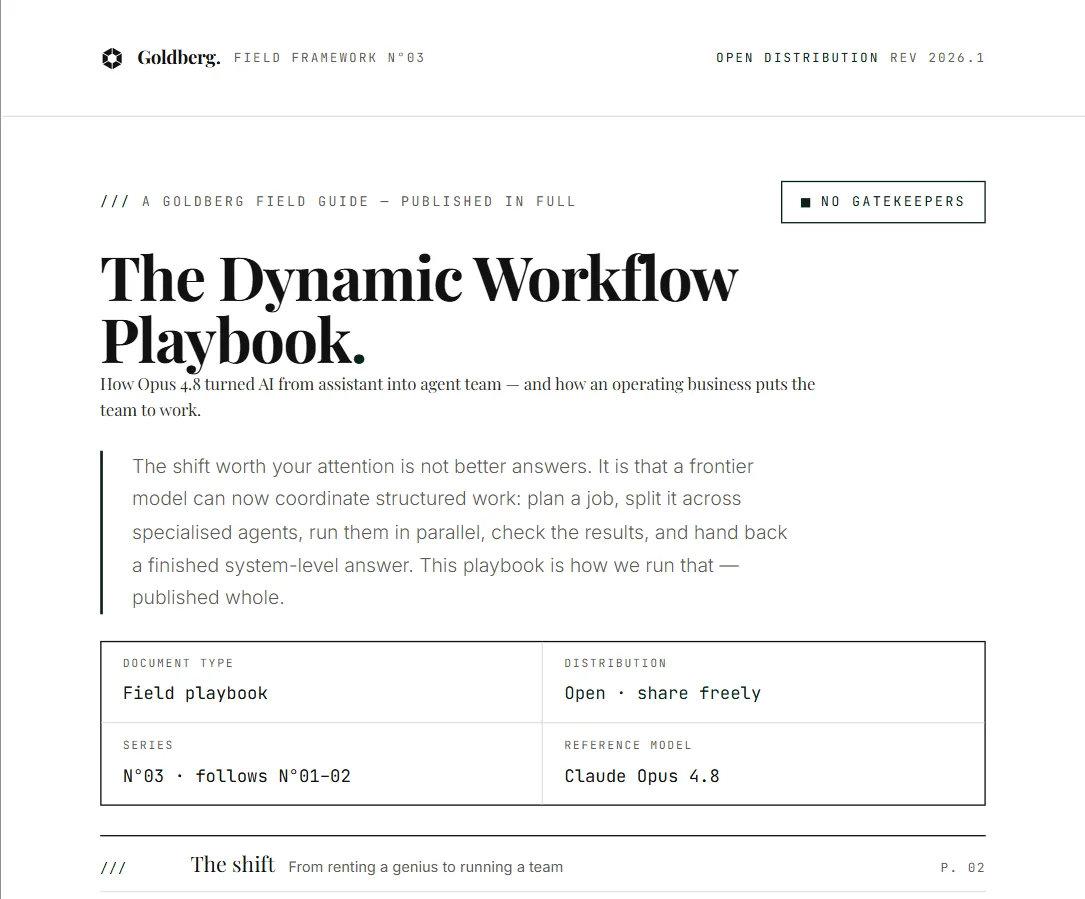 The Dynamic Workflow Playbook · document cover